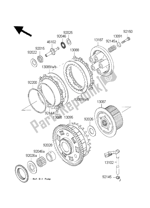 Tutte le parti per il Frizione del Kawasaki Ninja ZX 9R 900 2001