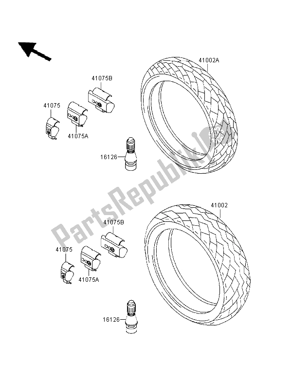 Tutte le parti per il Pneumatici del Kawasaki Zephyr 550 1996