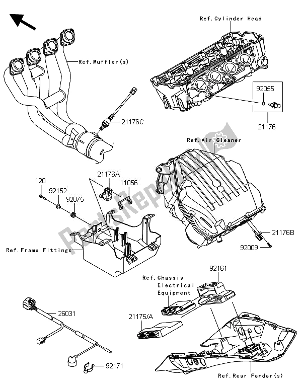 Todas las partes para Inyección De Combustible de Kawasaki ZX 1000 SX ABS 2014
