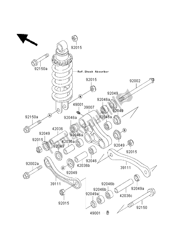 Todas las partes para Suspensión de Kawasaki ZZR 600 2003