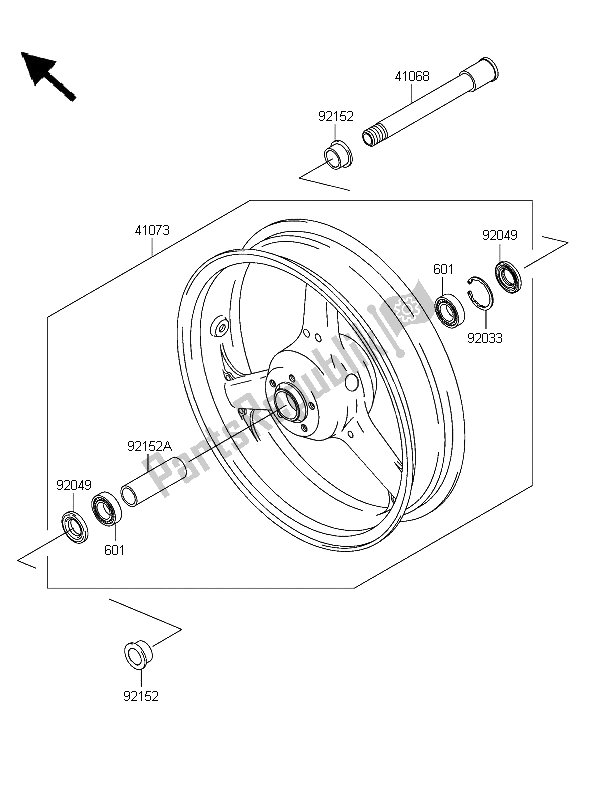 Todas las partes para Buje Delantero de Kawasaki Z 1000 2006