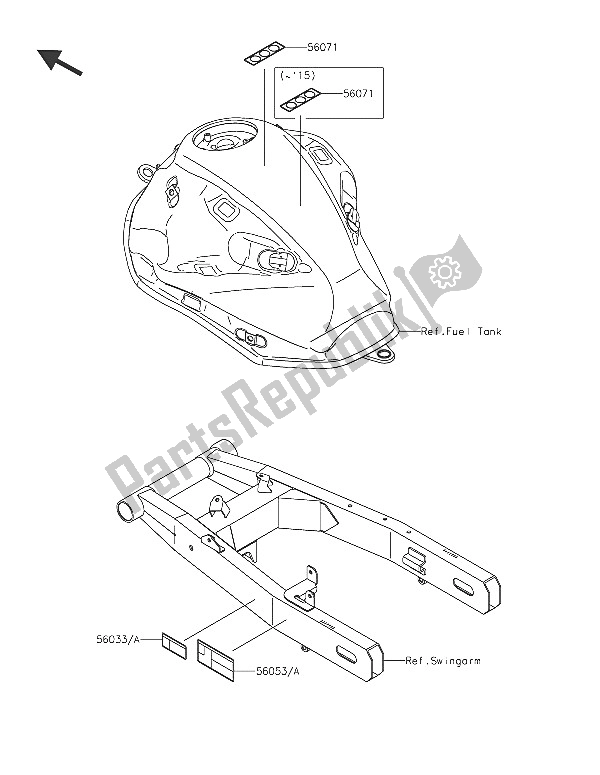 All parts for the Labels of the Kawasaki Z 800 ABS 2016