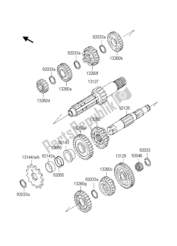Toutes les pièces pour le Transmission du Kawasaki KX 250 1998