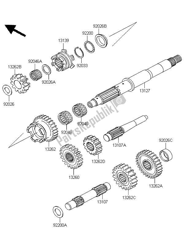 Todas las partes para Transmisión de Kawasaki KFX 700 KSV 700B6F 2006