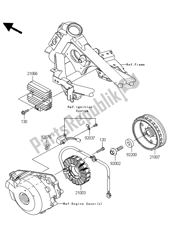All parts for the Generator of the Kawasaki Ninja 250R 2010