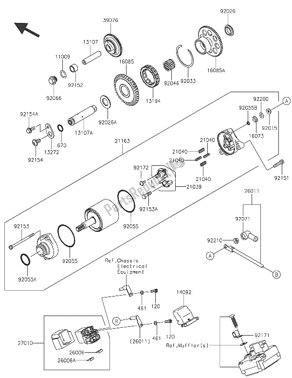 Tutte le parti per il Motorino Di Avviamento del Kawasaki Ninja ZX 10R ABS 1000 2016