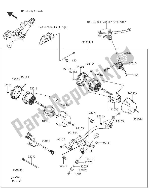 All parts for the Accessory (fog Lamp) of the Kawasaki Vulcan S ABS 650 2016