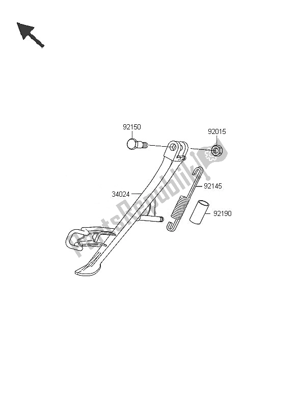 All parts for the Stand of the Kawasaki Z 1000 2005