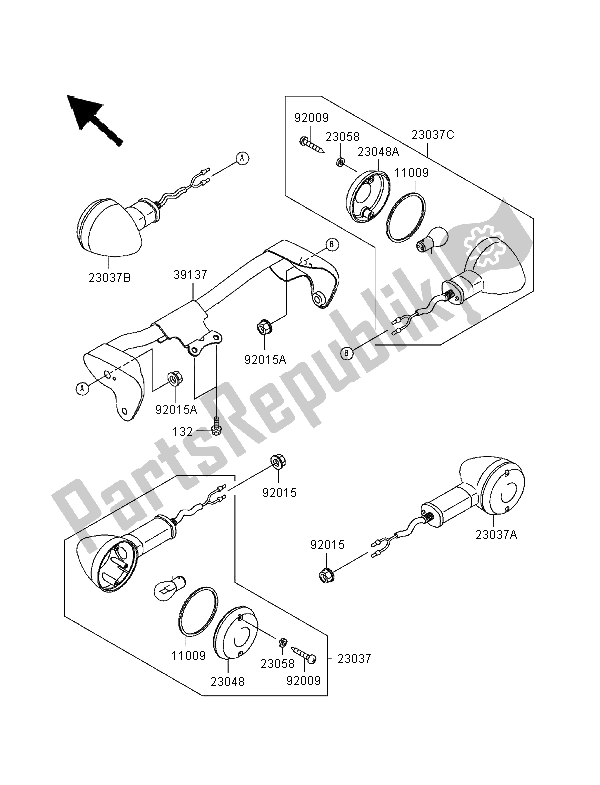 All parts for the Turn Signals of the Kawasaki VN 1500 Classic Tourer 1998