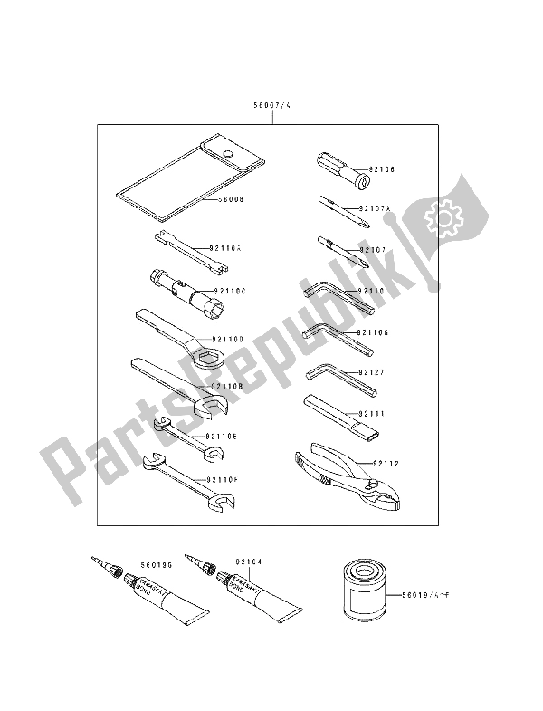 Toutes les pièces pour le Outils Propriétaires du Kawasaki KLE 500 1992