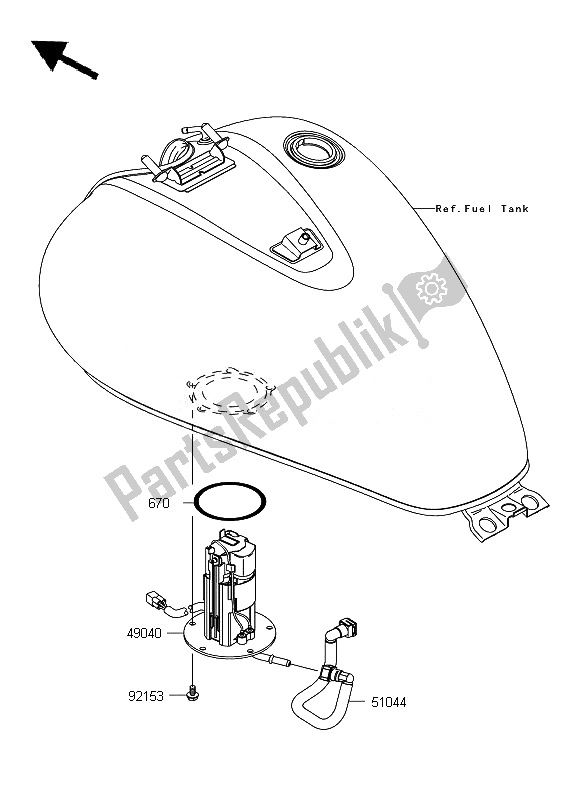 Todas las partes para Bomba De Combustible de Kawasaki VN 900 Custom 2010