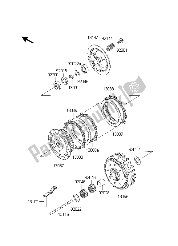 Todas las partes para Embrague de Kawasaki KX 125 1998