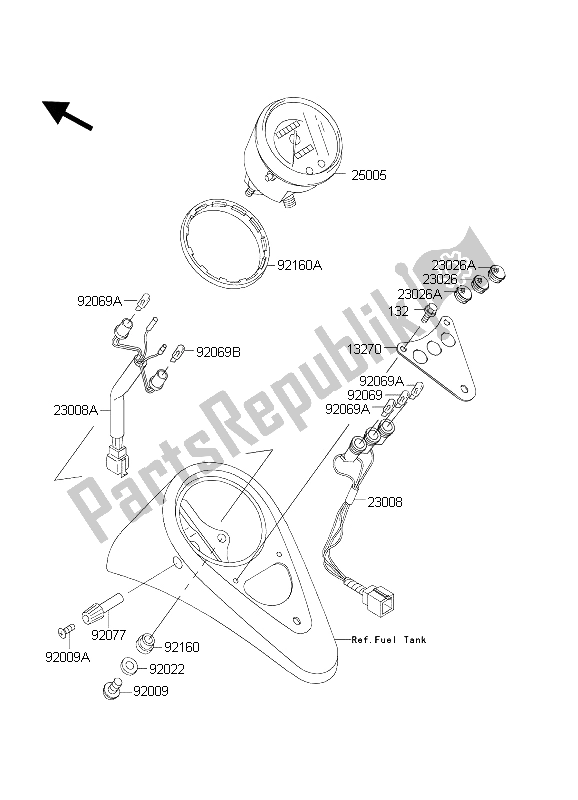 All parts for the Meter(s) of the Kawasaki VN 800 Classic 2004