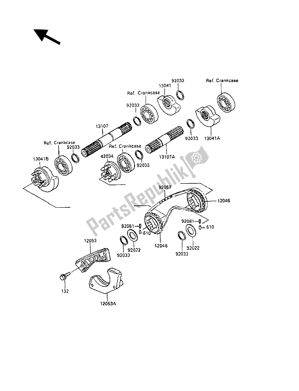 All parts for the Balancer of the Kawasaki KLR 250 1990