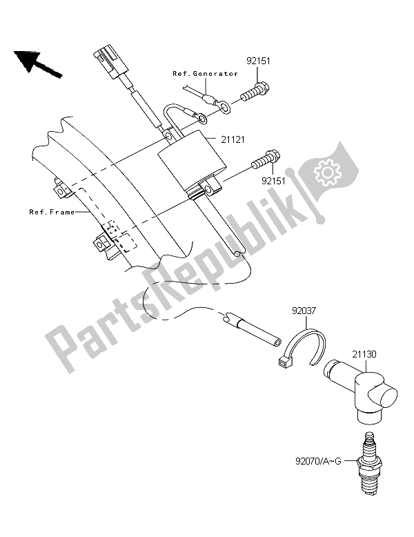All parts for the Ignition System of the Kawasaki KX 250 2006
