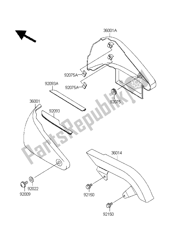 Todas las partes para Cubiertas Laterales Y Cubierta De Cadena de Kawasaki VN 800 Classic 1999