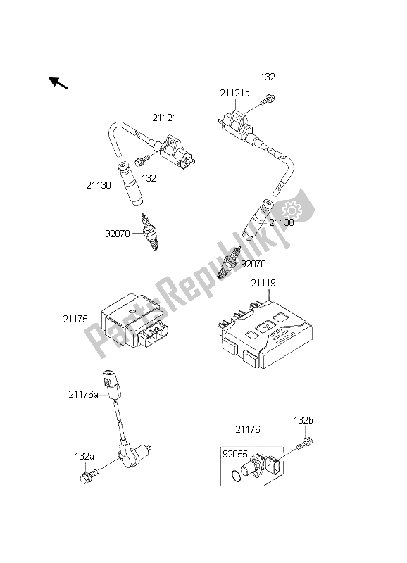 All parts for the Ignition System of the Kawasaki KVF 650 4X4 2003