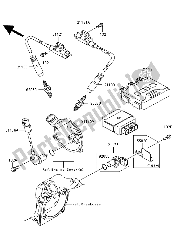 Toutes les pièces pour le Système De Mise à Feu du Kawasaki KVF 650 4X4 2010