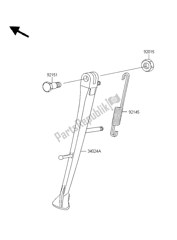 All parts for the Stand of the Kawasaki ZRX 1200R 2004