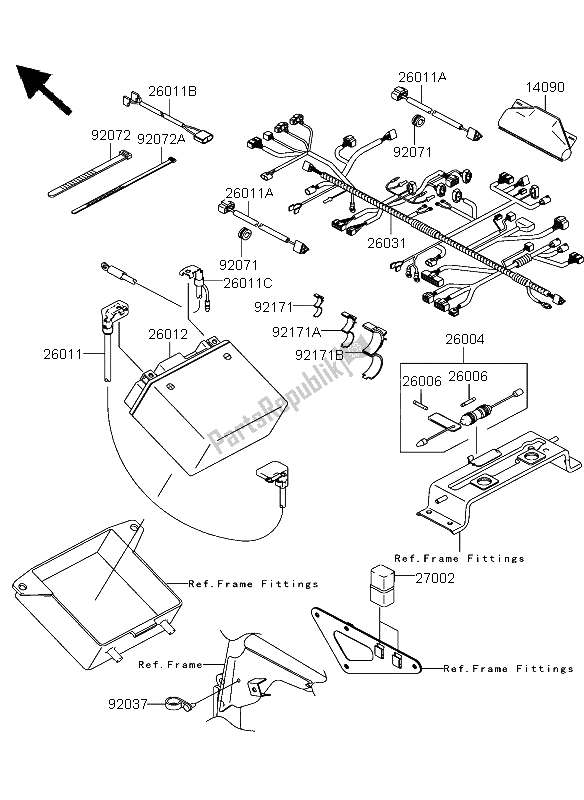 All parts for the Chassis Electrical Equipment of the Kawasaki KFX 700 2004