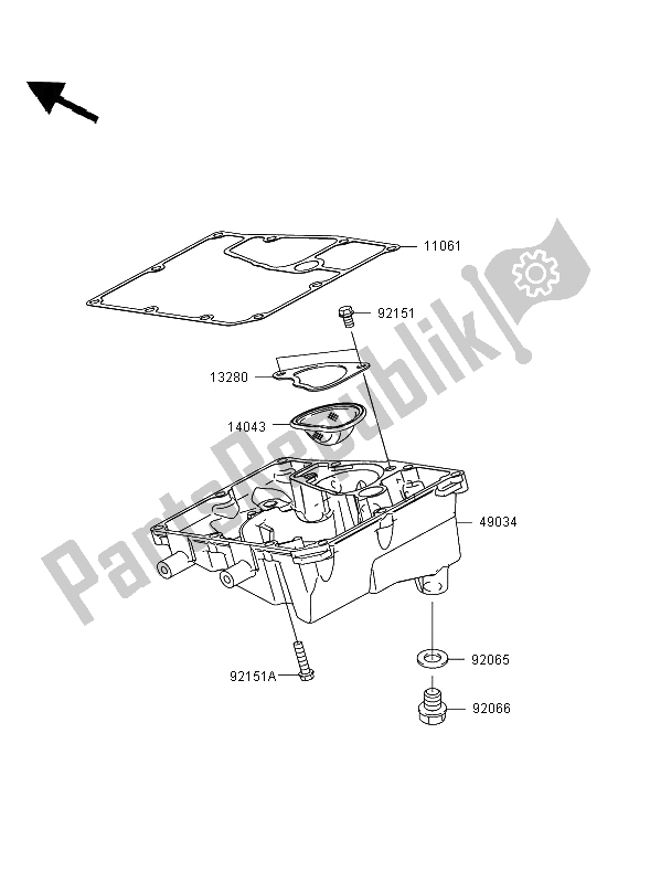 Toutes les pièces pour le Carter D'huile du Kawasaki ER 6N 650 2008