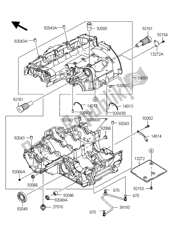 Todas las partes para Caja Del Cigüeñal de Kawasaki Z 1000 ABS 2010