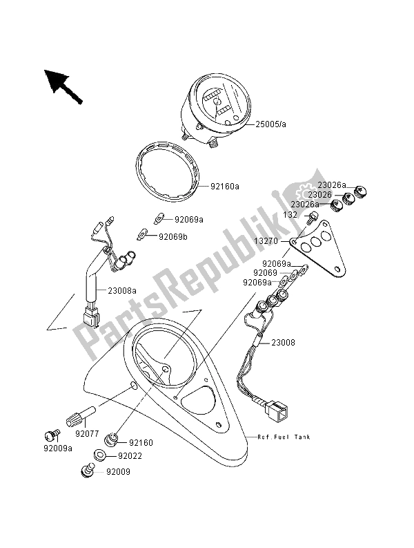 All parts for the Meter of the Kawasaki EN 500 2000