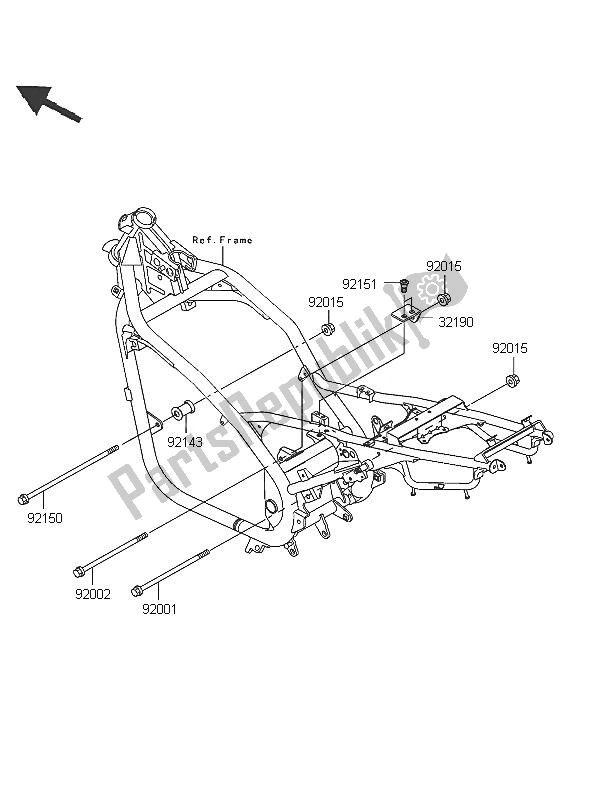 Tutte le parti per il Supporto Del Motore del Kawasaki ER 5 500 2005