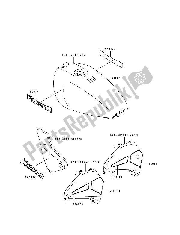 All parts for the Decals of the Kawasaki Zephyr 550 1994