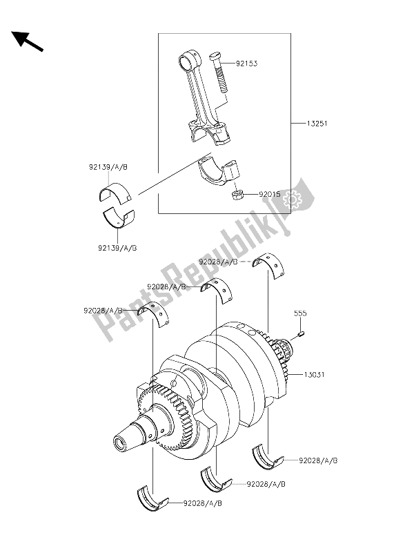 Toutes les pièces pour le Vilebrequin du Kawasaki Vulcan S 650 2015