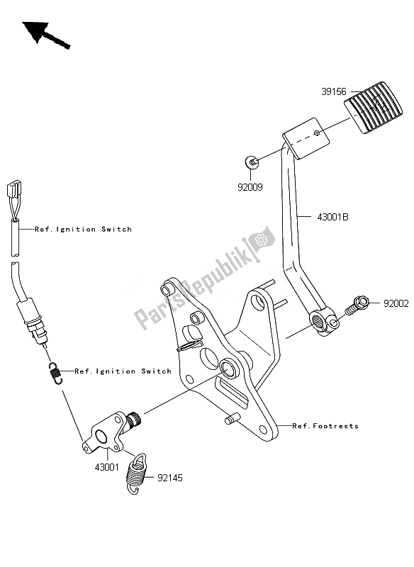 Toutes les pièces pour le Pédale De Frein du Kawasaki VN 900 Custom 2011