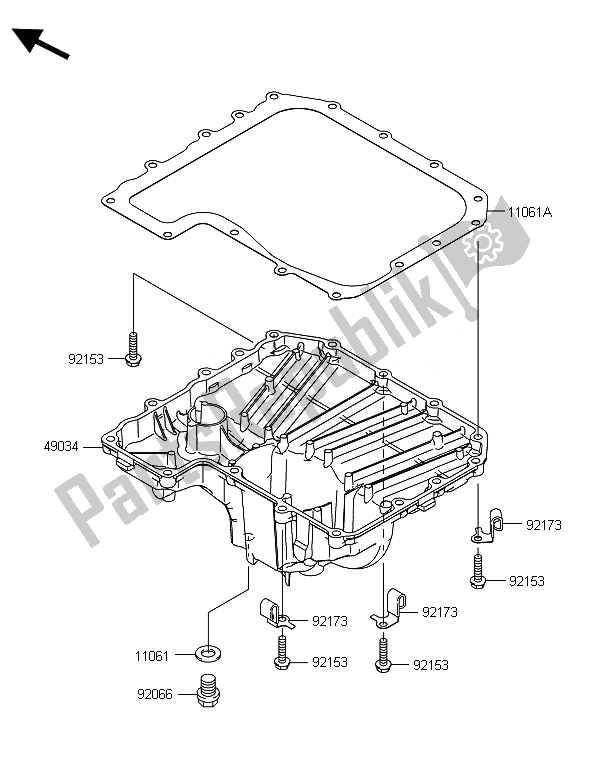 Tutte le parti per il Coppa Dell'olio del Kawasaki Z 800 ABS DEF 2014