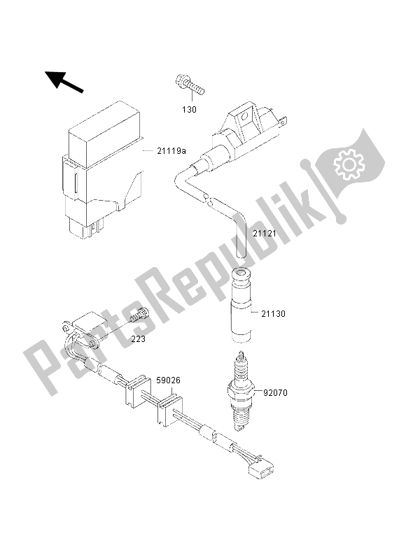 Wszystkie części do Sytem Zap? Onu Kawasaki KVF 400 2002