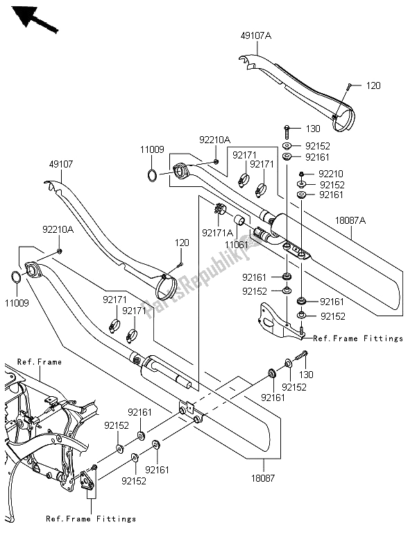 All parts for the Muffler of the Kawasaki VN 900 Custom 2012