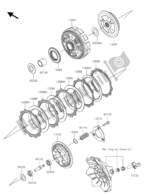 Todas las partes para Embrague de Kawasaki Z 300 ABS 2015