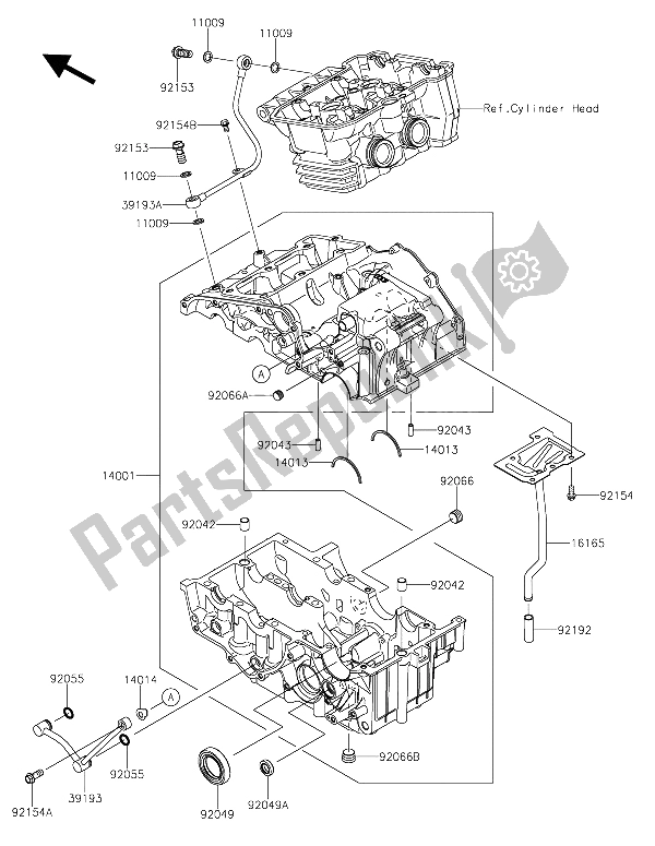 Alle onderdelen voor de Carter van de Kawasaki Z 300 2015