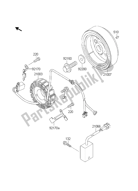 All parts for the Generator of the Kawasaki KLX 300R 2000