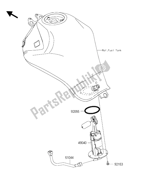 Wszystkie części do Pompa Paliwowa Kawasaki ER 6F ABS 650 2015