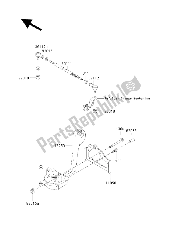 All parts for the Control of the Kawasaki KVF 300 2000