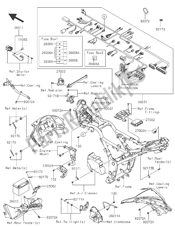 All parts for the Chassis Electrical Equipment of the Kawasaki Ninja 300 2016