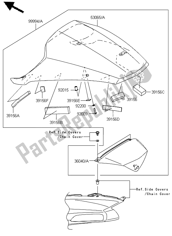 Todas las partes para Accesorio (funda De Asiento Individual) de Kawasaki ZZR 1400 ABS 2012