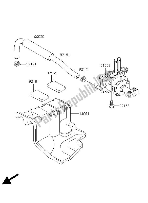 All parts for the Fuel Filter of the Kawasaki KFX 50 2003