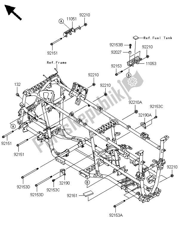 All parts for the Engine Mount of the Kawasaki Brute Force 750 4X4I Epsgef 2014