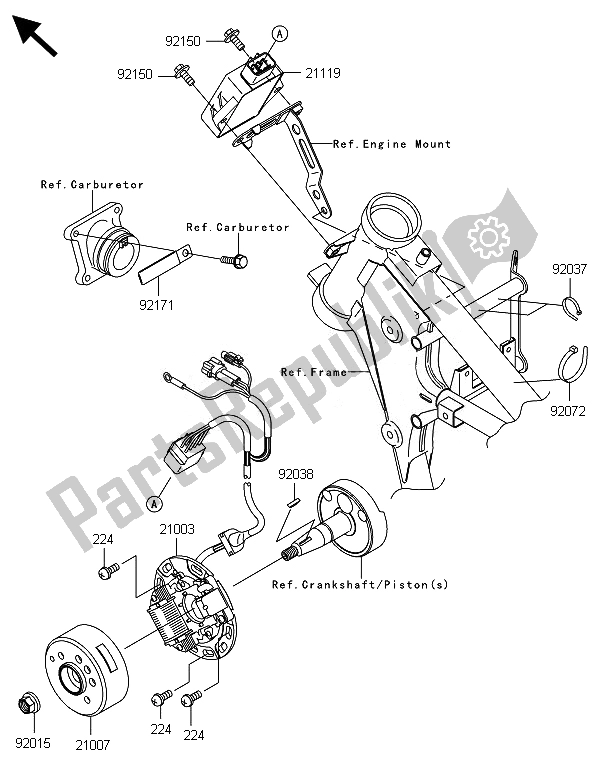 Alle onderdelen voor de Generator van de Kawasaki KX 65 2014