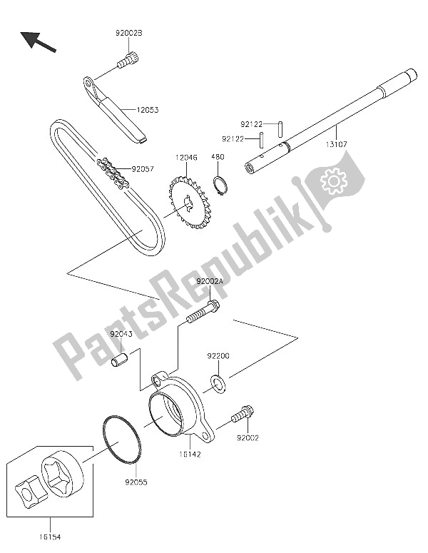 All parts for the Oil Pump of the Kawasaki Vulcan 900 Classic 2016