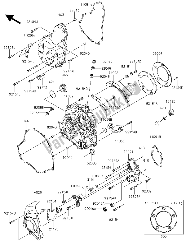 All parts for the Engine Cover(s) of the Kawasaki Vulcan S ABS 650 2015