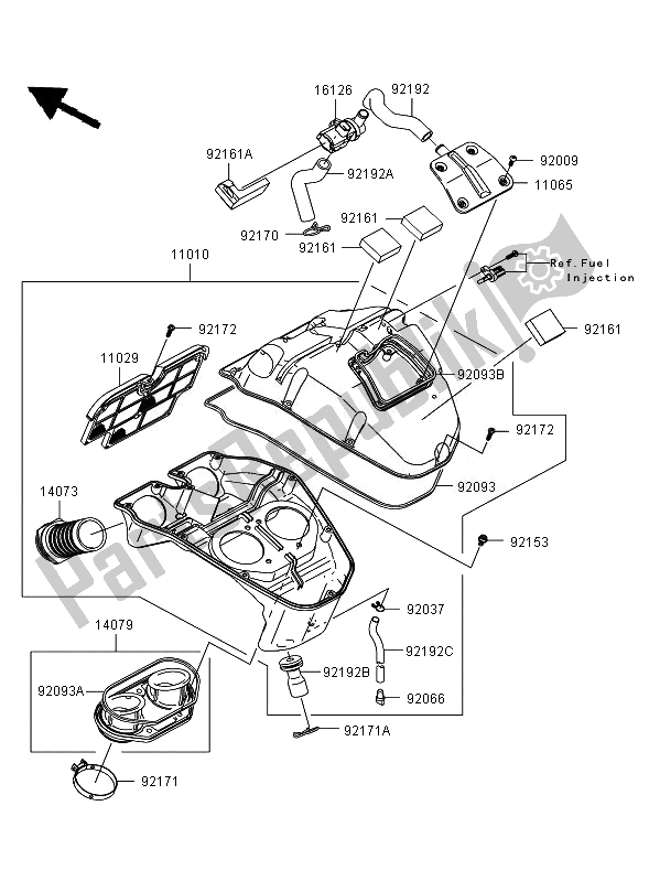 Toutes les pièces pour le Purificateur D'air du Kawasaki ER 6F ABS 650 2007