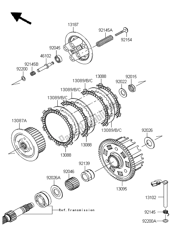 All parts for the Clutch of the Kawasaki Z 750 ABS 2009