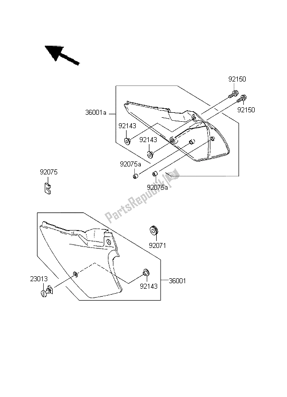 All parts for the Side Covers & Chain Cover of the Kawasaki KDX 200 1996