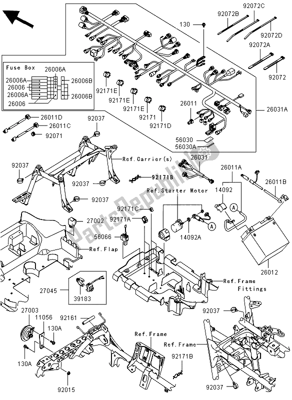 All parts for the Chassis Electrical Equipment of the Kawasaki KVF 750 4X4 2012